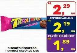 Roldão Biscoito recheado trakinas sabores oferta