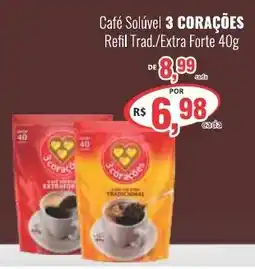 Uberaba Supermercados Café Solúvel 3 Corações oferta