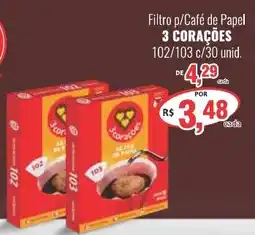 Uberaba Supermercados Filtro p/Café de Papel 3 Corações oferta