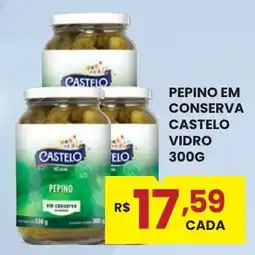 Rede Econômica de Supermercados Pepino em conserva castelo vidro oferta