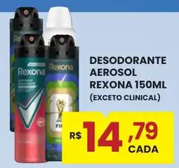 Rede Econômica de Supermercados Desodorante aerosol rexona 150ml oferta