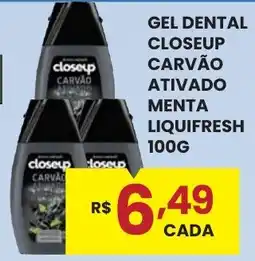 Rede Econômica de Supermercados Gel dental closeup carvão ativado menta liquifresh oferta