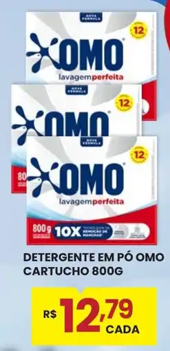 Rede Econômica de Supermercados Detergente em pó omo cartucho 800g oferta