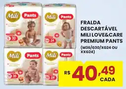 Rede Econômica de Supermercados Fralda descartável mili love&care premium pants oferta