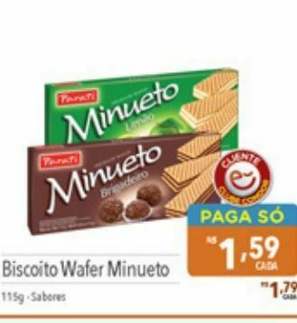Biscoito wafer minueto