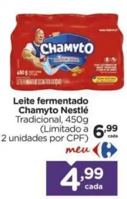 Carrefour Leite fermentado Chamyto Nestlé Tradicional oferta