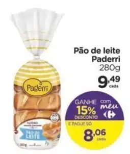 Carrefour Pão de leite Paderri oferta