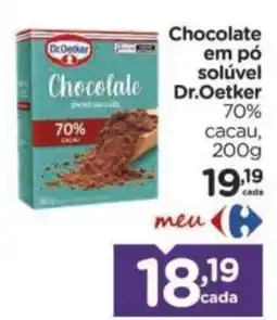 Carrefour Chocolate em pó solúvel Dr.Oetker 70% cacau oferta
