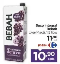 Carrefour Suco integral Bebah Uva/Maçã oferta