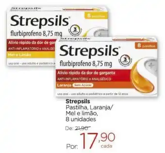 Strepsils pastilha, laranja/ mel e limão