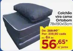 Carrefour Colchão vira cama ortobom oferta