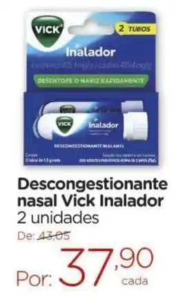 Drogarias Carrefour Descongestionante nasal Vick Inalador oferta