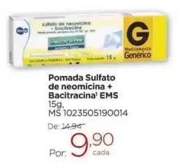 Drogarias Carrefour Pomada sulfato de neomicina + bacitracina' ems oferta