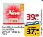 Tenda Atacado Neve - papel higiênico folha dupla leve 24 pague 21 30m oferta