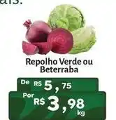 Novo Atacarejo Repolho verde ou beterraba oferta