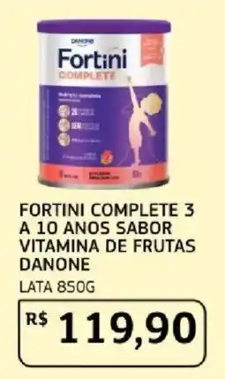 Assaí Atacadista Fortini complete 3 a 10 anos sabor vitamina de frutas danone oferta