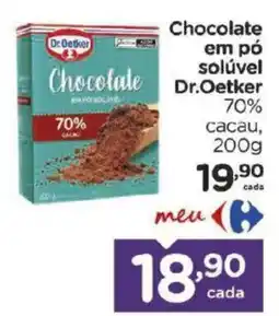 Carrefour Bairro Chocolate em pó solúvel Dr.Oetker 70% cacau oferta