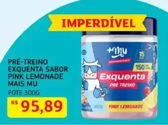 Pré-treino exquenta sabor pink lemonade mais mu