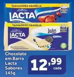 Shibata Supermercados Chocolate em Barra Lacta Sabores oferta