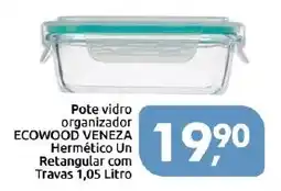 Supermercados Nori Pote vidro organizador ecowood venezia hermético un retangular com travas oferta