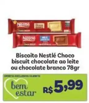 Biscoito Nestlé Choco biscuit chocolate ao leite ou chocolate branco