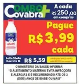 Covabra Supermercados Leite Sbea Garrafa 1L oferta