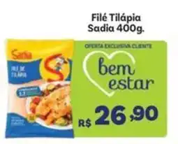 Covabra Supermercados Filé Tilápia Sadia oferta