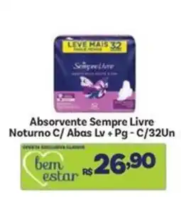 Covabra Supermercados Absorvente Sempre Livre Noturno C/ Abas Lv + Pg oferta