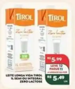 Verona Supermercados Leite longa vida tirol 1l semi ou integral zero lactose oferta