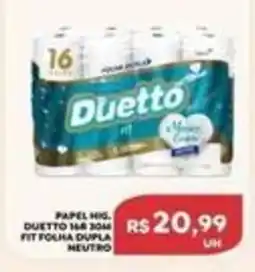Verona Supermercados Papel hig. duetto 168 30m fit folha dupla neutro oferta