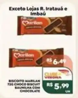 Verona Supermercados Biscoito marilan 72g choco biscuit baunilha com chocolate oferta