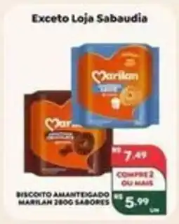 Verona Supermercados Biscoito amanteigado marilan 280g sabores oferta