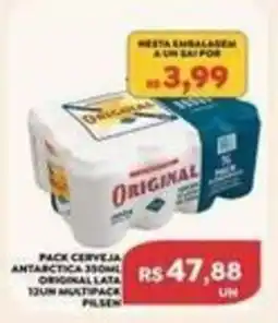 Verona Supermercados Pack cerveja antarctica 350ml original lata oferta