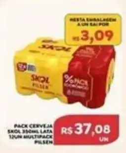 Verona Supermercados Pack cerveja skol 350ml lata 12un multipack pilsen oferta
