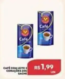 Verona Supermercados Café com leite 3 corações 200 sache oferta