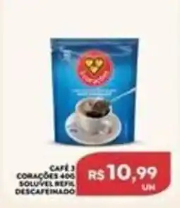 Verona Supermercados Café 3 corações 40g solúvel refil descafeinado oferta
