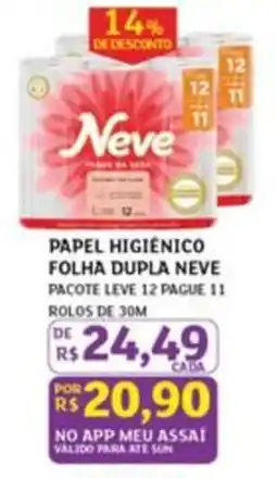 Assaí Atacadista papel higiênico folha dupla neve oferta