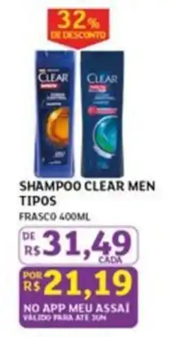 Assaí Atacadista Shampoo clear men tipos oferta