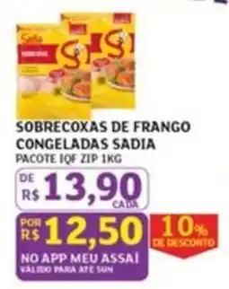Assaí Atacadista sobrecoxas de frango congeladas sadia oferta