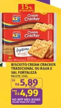 Assaí Atacadista Biscoito cream cracker tradicional ou água e sal fortaleza oferta