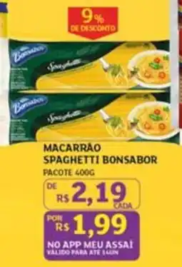Assaí Atacadista Macarrão spaghetti bonsabor oferta