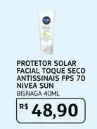Assaí Atacadista Nivea - protetor solar facial toque seco antissinais fps 70 sun oferta
