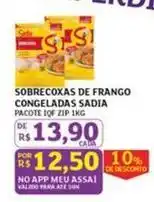 Assaí Atacadista Sadia - sobrecoxas de frango congeladas oferta