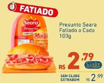 Presunto seara fatiado a cada 100g