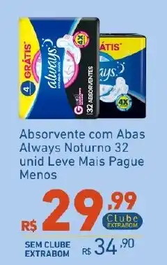 Extrabom Supermercados Absorvente com Abas Always Noturno oferta