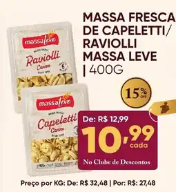 Pais e Filhos Supermercados Massa fresca de capeletti/ raviolli massa leve oferta