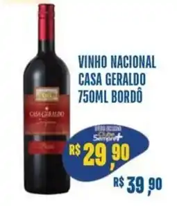 Sempre Vale Supermercados vinho nacional casa geraldo 750ml bordô oferta