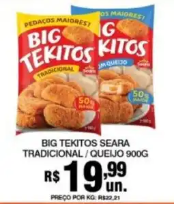 Supermercados Alvorada Big tekitos seara tradicional / queijo oferta