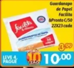 Supermercados Big Compra Guardanapo de papel facilita &pronto c/50 oferta