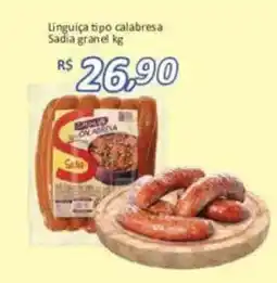 Supermercados Savegnago Linguiça tipo calabresa Sadia granel kg oferta